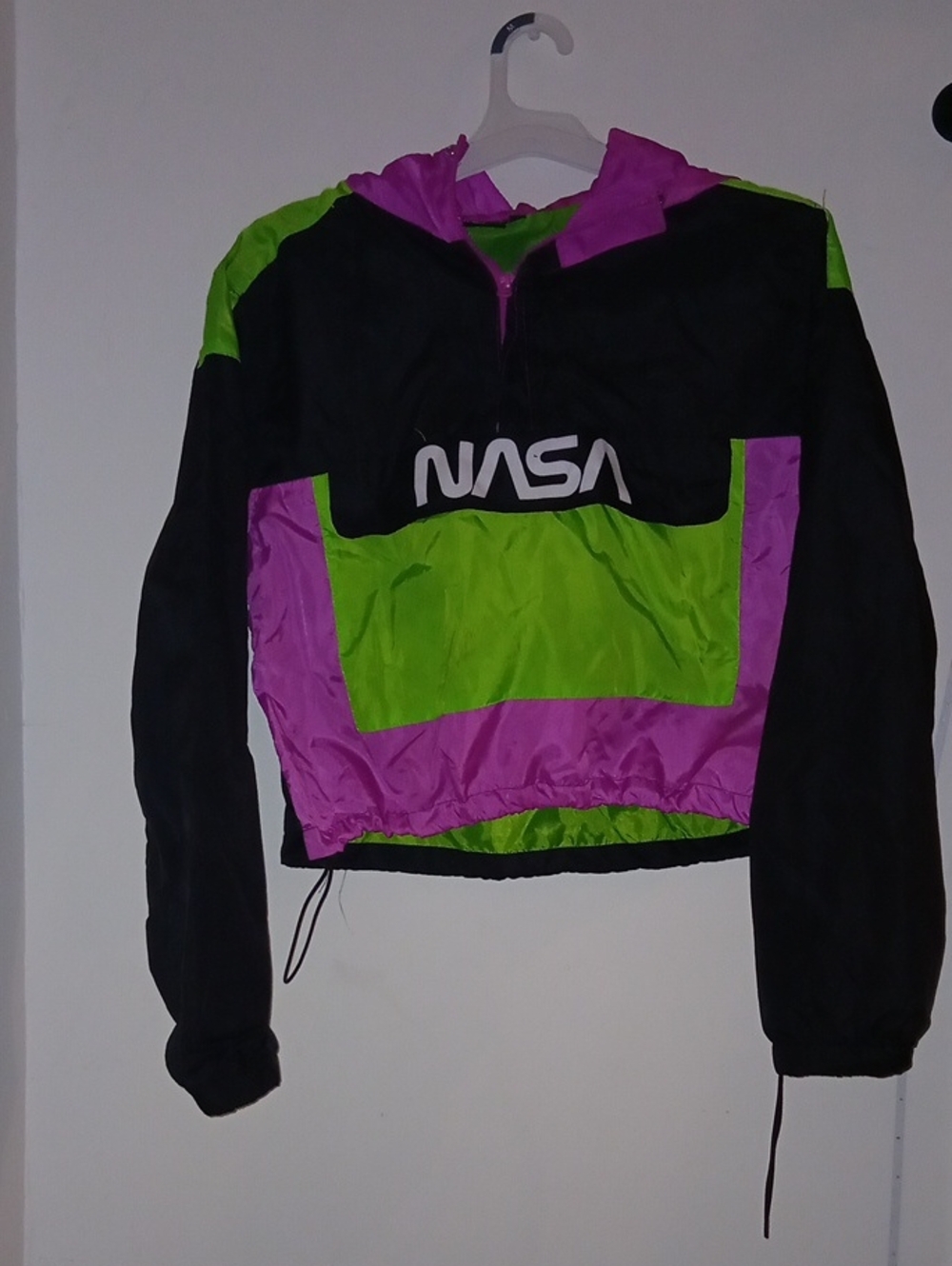 Chemistry Kids Colorblock Windbreaker Jacket in Black, Purple & Green